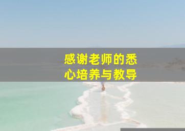 感谢老师的悉心培养与教导