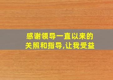 感谢领导一直以来的关照和指导,让我受益