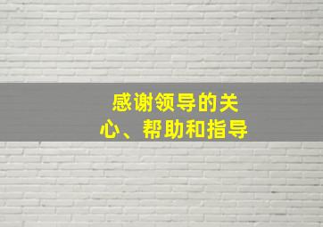 感谢领导的关心、帮助和指导