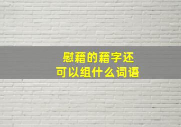 慰藉的藉字还可以组什么词语