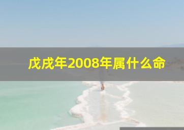 戊戌年2008年属什么命