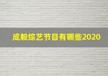 成毅综艺节目有哪些2020