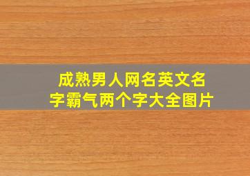 成熟男人网名英文名字霸气两个字大全图片