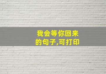 我会等你回来的句子,可打印