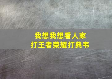 我想我想看人家打王者荣耀打典韦