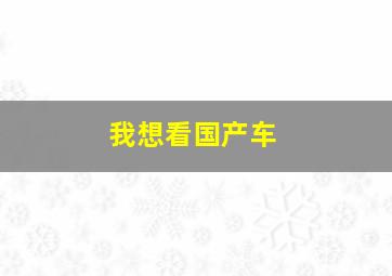 我想看国产车