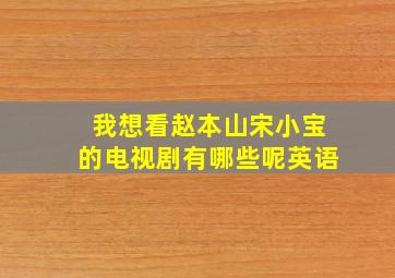 我想看赵本山宋小宝的电视剧有哪些呢英语