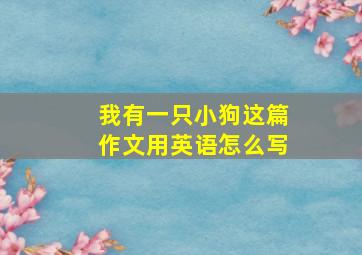 我有一只小狗这篇作文用英语怎么写