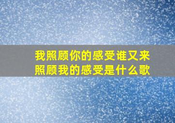 我照顾你的感受谁又来照顾我的感受是什么歌