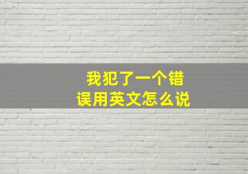 我犯了一个错误用英文怎么说