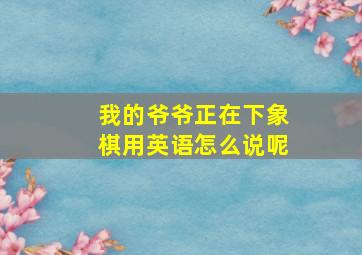 我的爷爷正在下象棋用英语怎么说呢