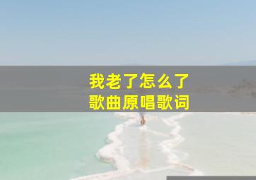 我老了怎么了歌曲原唱歌词