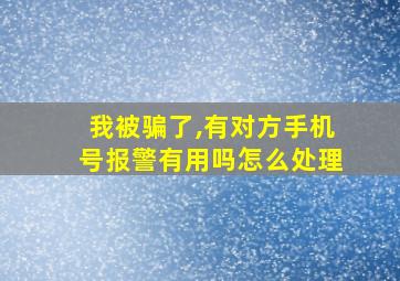 我被骗了,有对方手机号报警有用吗怎么处理