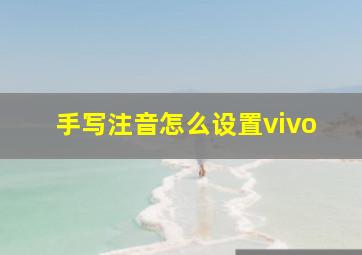 手写注音怎么设置vivo