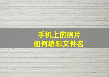 手机上的照片如何编辑文件名