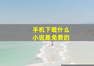 手机下载什么小说是免费的