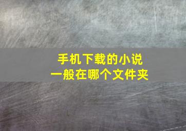 手机下载的小说一般在哪个文件夹