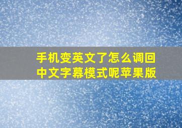 手机变英文了怎么调回中文字幕模式呢苹果版