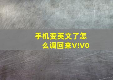 手机变英文了怎么调回来V!V0