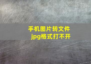 手机图片转文件jpg格式打不开