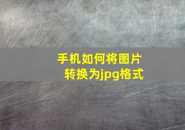 手机如何将图片转换为jpg格式