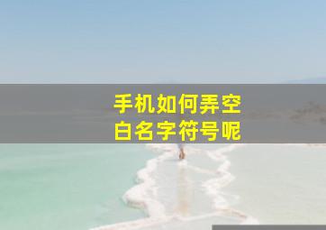 手机如何弄空白名字符号呢