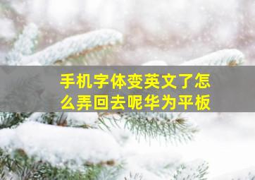 手机字体变英文了怎么弄回去呢华为平板