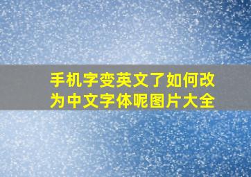 手机字变英文了如何改为中文字体呢图片大全