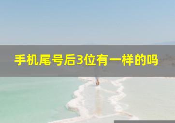 手机尾号后3位有一样的吗