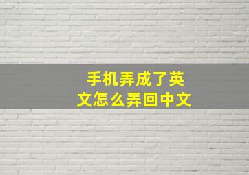 手机弄成了英文怎么弄回中文