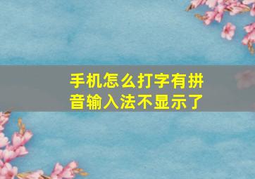 手机怎么打字有拼音输入法不显示了