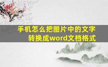 手机怎么把图片中的文字转换成word文档格式