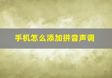 手机怎么添加拼音声调