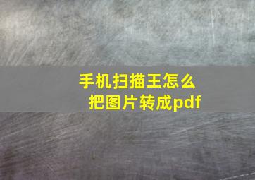 手机扫描王怎么把图片转成pdf