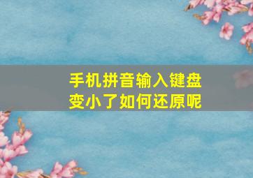 手机拼音输入键盘变小了如何还原呢