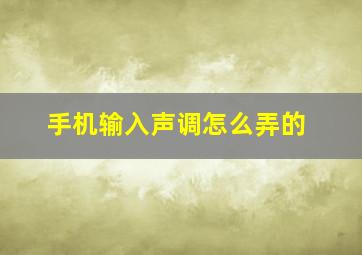 手机输入声调怎么弄的