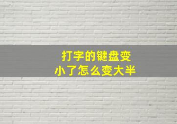 打字的键盘变小了怎么变大半