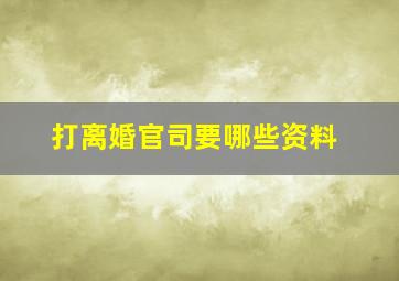 打离婚官司要哪些资料