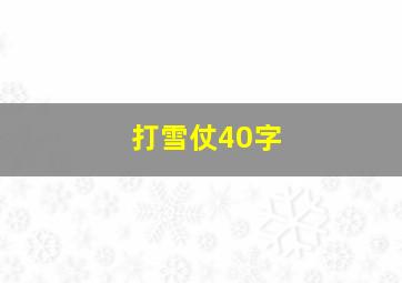 打雪仗40字