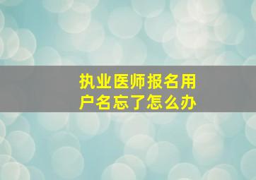 执业医师报名用户名忘了怎么办