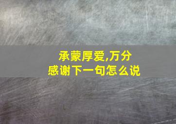 承蒙厚爱,万分感谢下一句怎么说