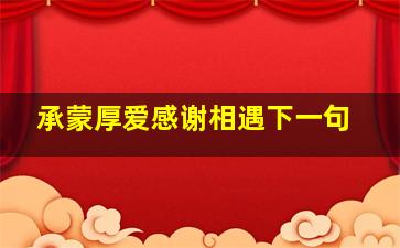 承蒙厚爱感谢相遇下一句