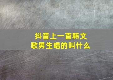 抖音上一首韩文歌男生唱的叫什么