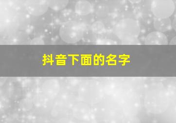 抖音下面的名字