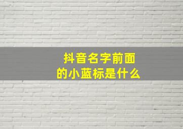 抖音名字前面的小蓝标是什么