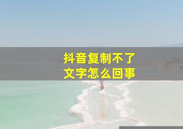 抖音复制不了文字怎么回事