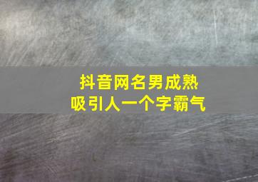 抖音网名男成熟吸引人一个字霸气