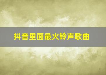 抖音里面最火铃声歌曲