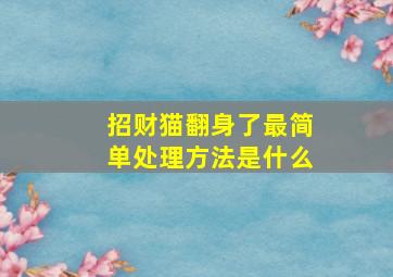 招财猫翻身了最简单处理方法是什么