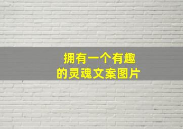 拥有一个有趣的灵魂文案图片